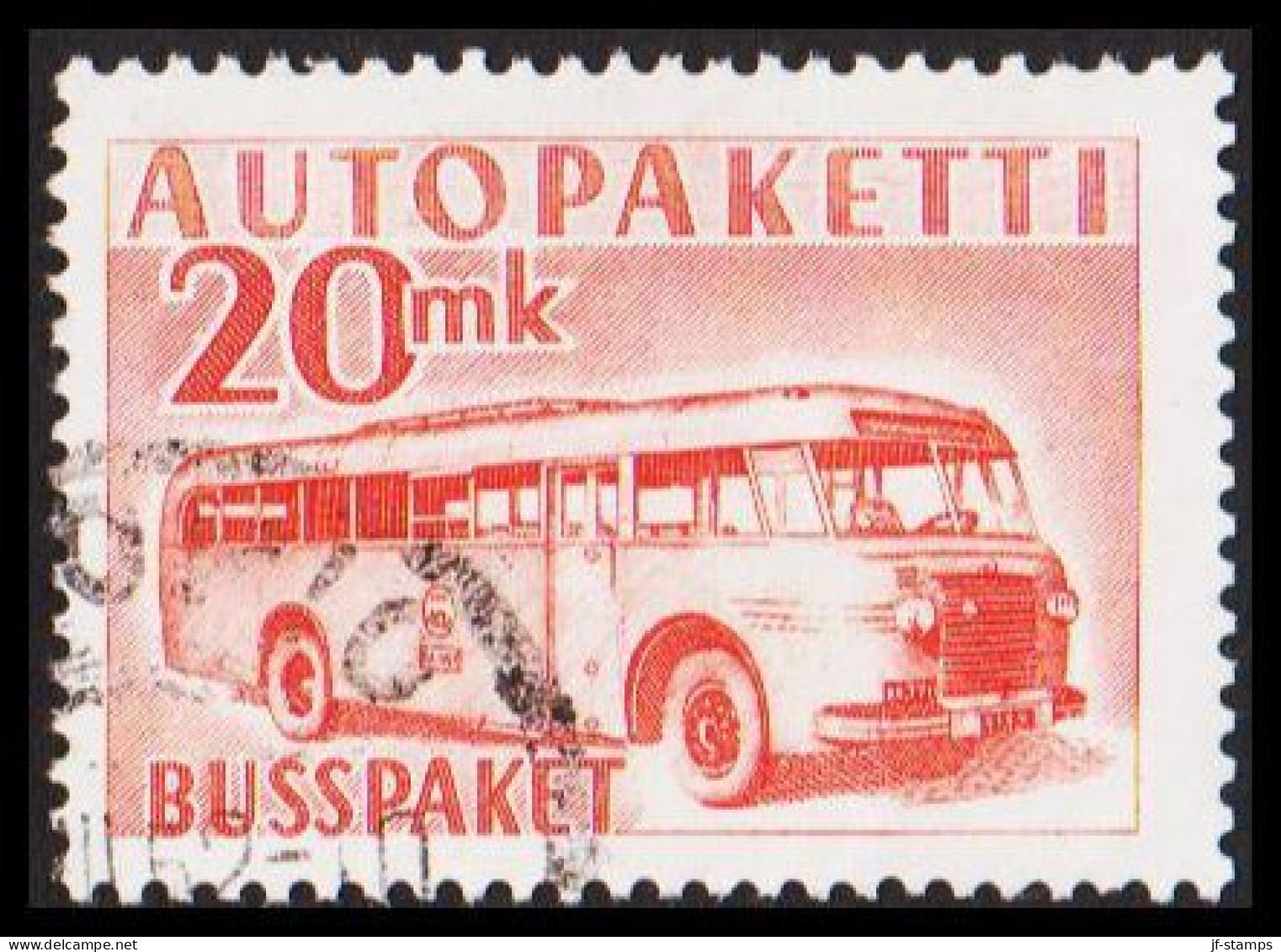 1952-1958. FINLAND. Mail Bus. 20 Mk. AUTOPAKETTI - BUSSPAKET  (Michel AP 7) - JF534380 - Postbuspakete