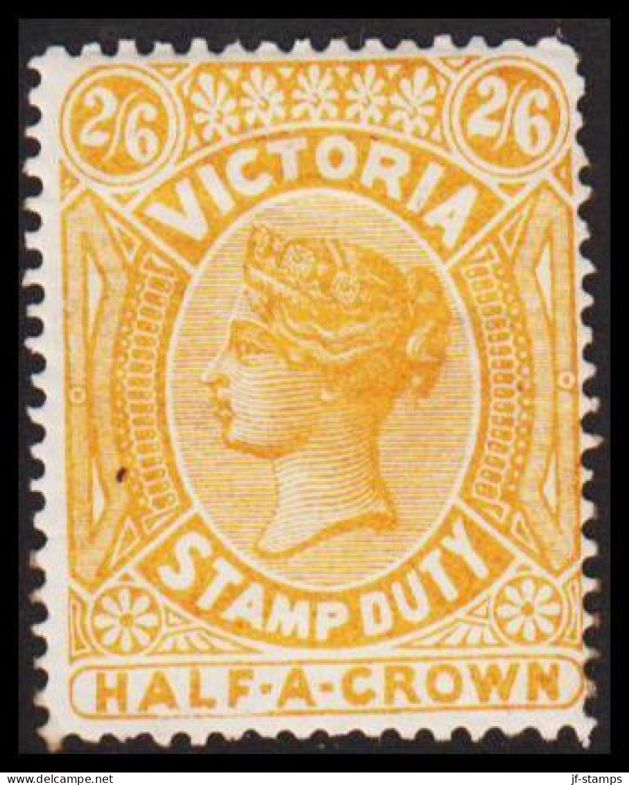 1884. VICTORIA AUSTRALIA STAMP DUTY. Victoria 2/6  = HALF A CROWN. Hinged, Thin Spot.  (Michel 20) - JF534427 - Mint Stamps