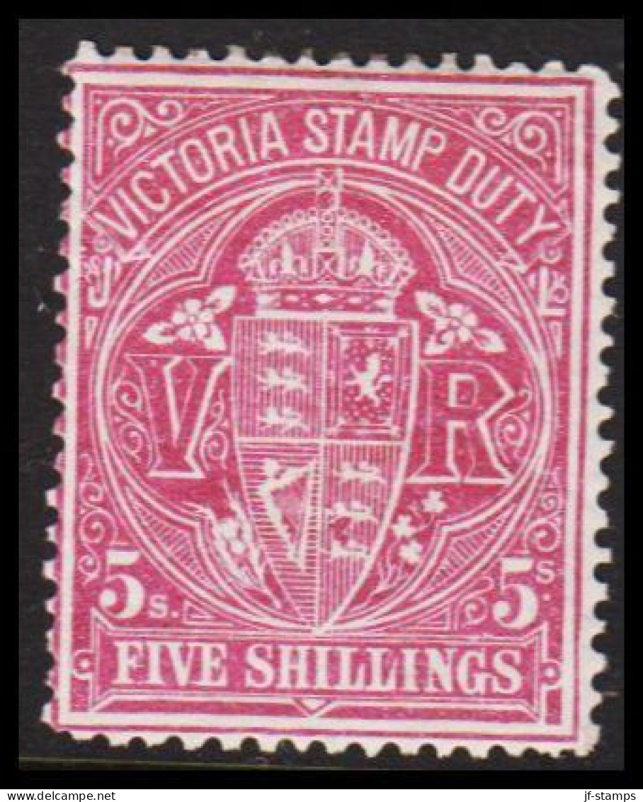 1885. VICTORIA AUSTRALIA STAMP DUTY. 5 SHILLINGS, Hinged.  - JF534430 - Neufs