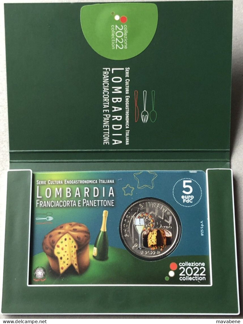 ITALIA 2023 VENETO PROSECCO E GRANSEOLA MONETA 5 EURO COINCARD VENEZIA LEONE - Collections