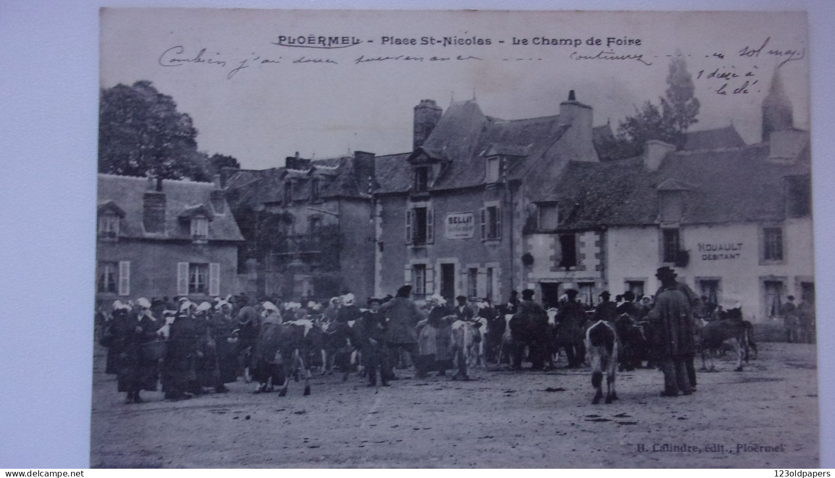 56   PLOERMEL  PLACE ST-NICOLAS, LE CHAMP DE FOIRE BELLAY HORTICULTEUR  ROUAULT DEBITANT - Ploërmel