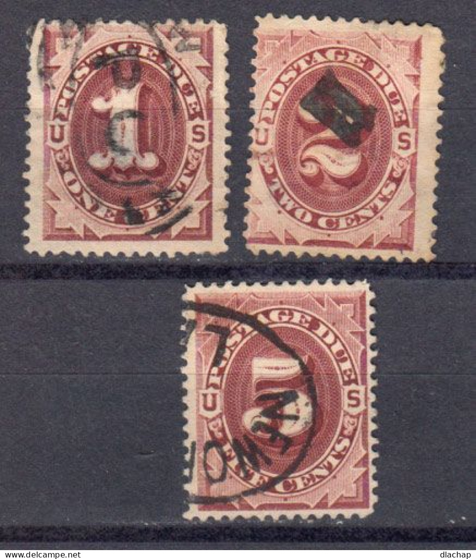 Etats Unis Taxes 1887 Yvert 8 / 9 Et 11 Obliteres - Postage Due