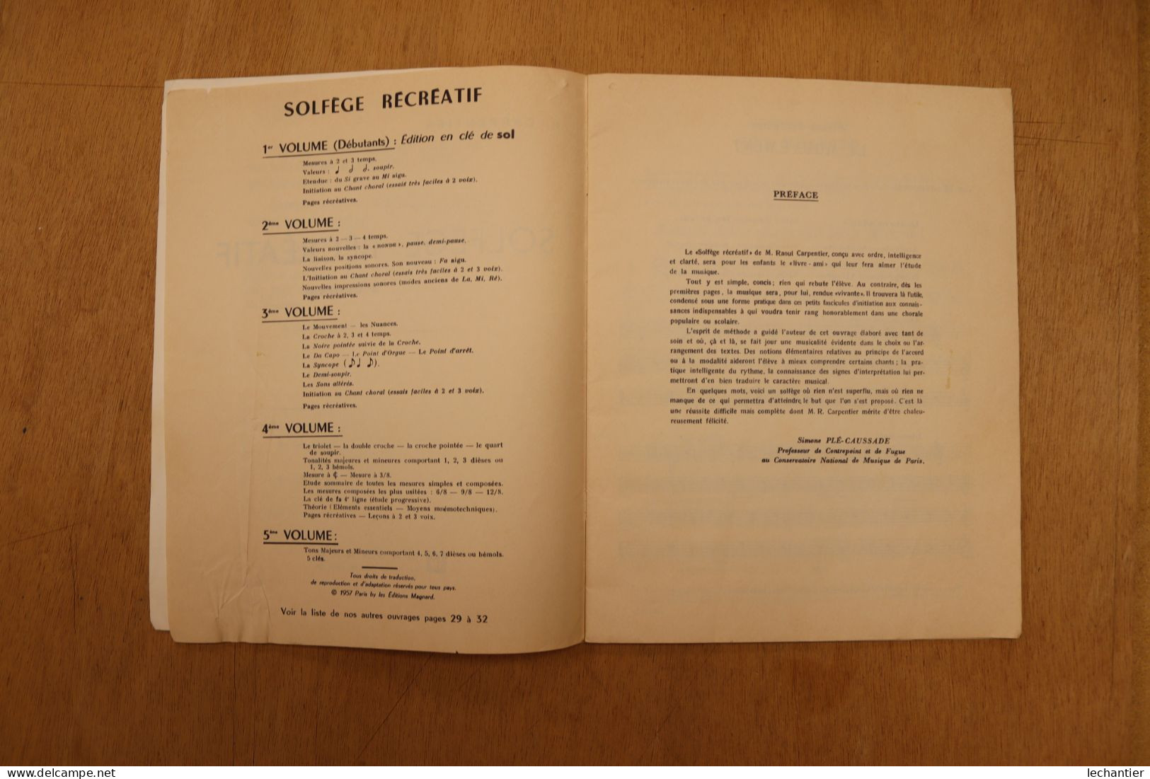 Solfége Récréatif , Volumes 1 Et 3 Raoul Carpentier édit. Magnard Paris 1970  TBE - Choral