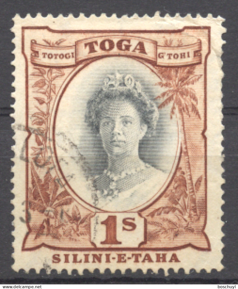 Tonga, 1920, Queen Salote, Definitive, 1 Sh., Used, Michel 62 - Tonga (...-1970)