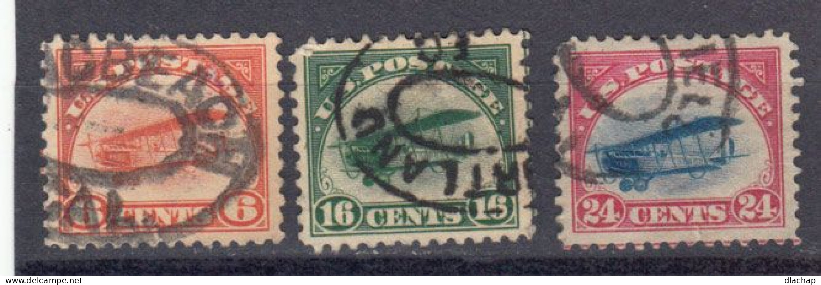 Etats Unis Poste Aerienne 1918 Yvert 1 / 3 Obliteres - 1a. 1918-1940 Usados