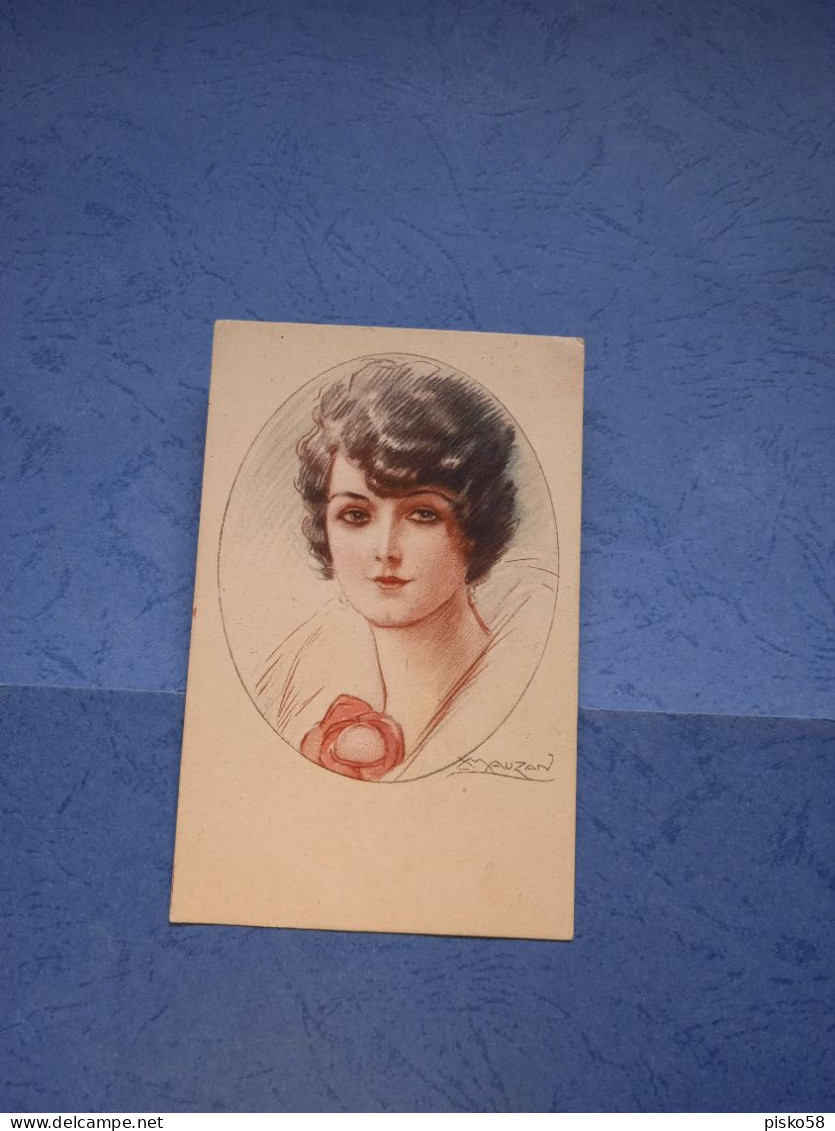 Donna-con Fiore-illustratore Mauzan-fp-1930 - Mauzan, L.A.