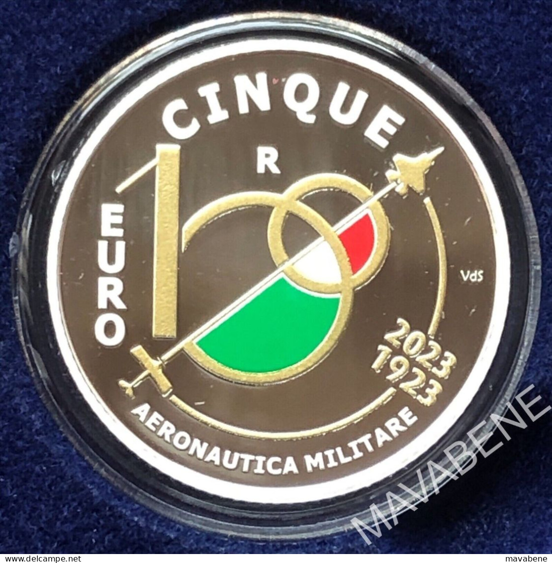 ITALIA 2023 100 ANNI AERONAUTICA MILITARE MONETA 5 EURO ARGENTO COLORATA PROOF - Sammlungen