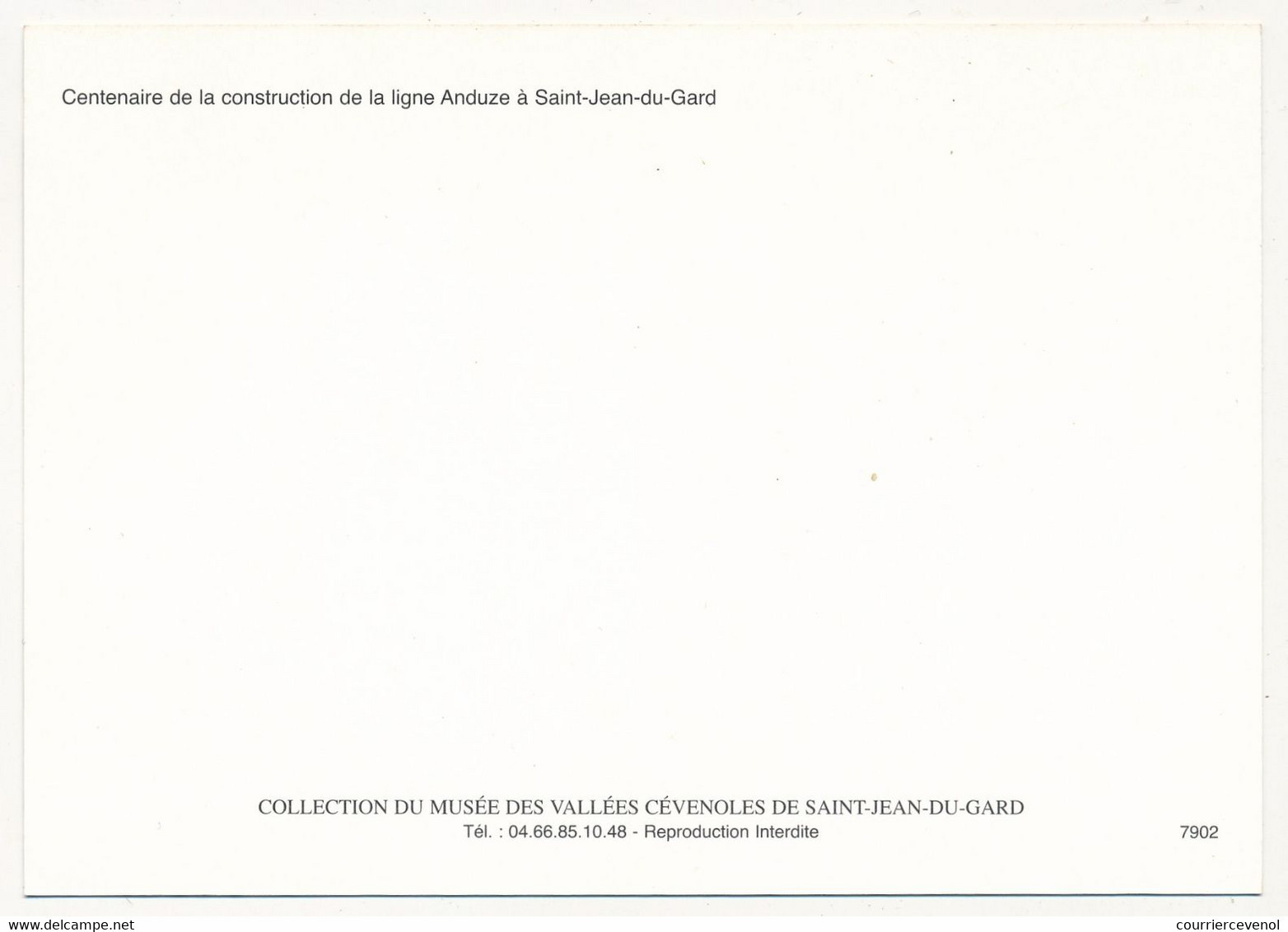 SAINT-JEAN-DU-GARD (Gard) - CPM - Centenaire De La Construction De La Ligne Anduze à St Jean Du Gard - Saint-Jean-du-Gard