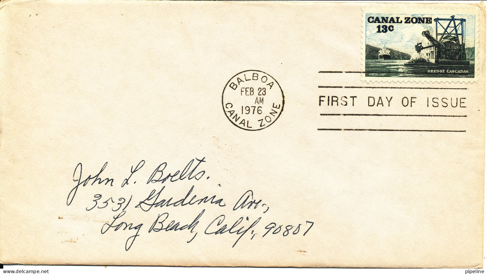 Canal Zone FDC Balboa 23-2-1976 Sent To USA - Zona Del Canale / Canal Zone