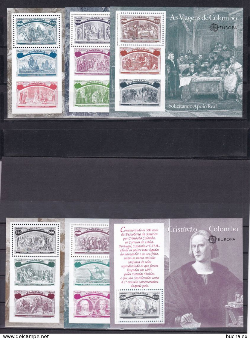 Portugal - 10 Blockserien "Kolumbus" Aus 1992 - Michel Bl. 85/90 Postfrisch MNH*** 360 Mi-Euro - Nuevos