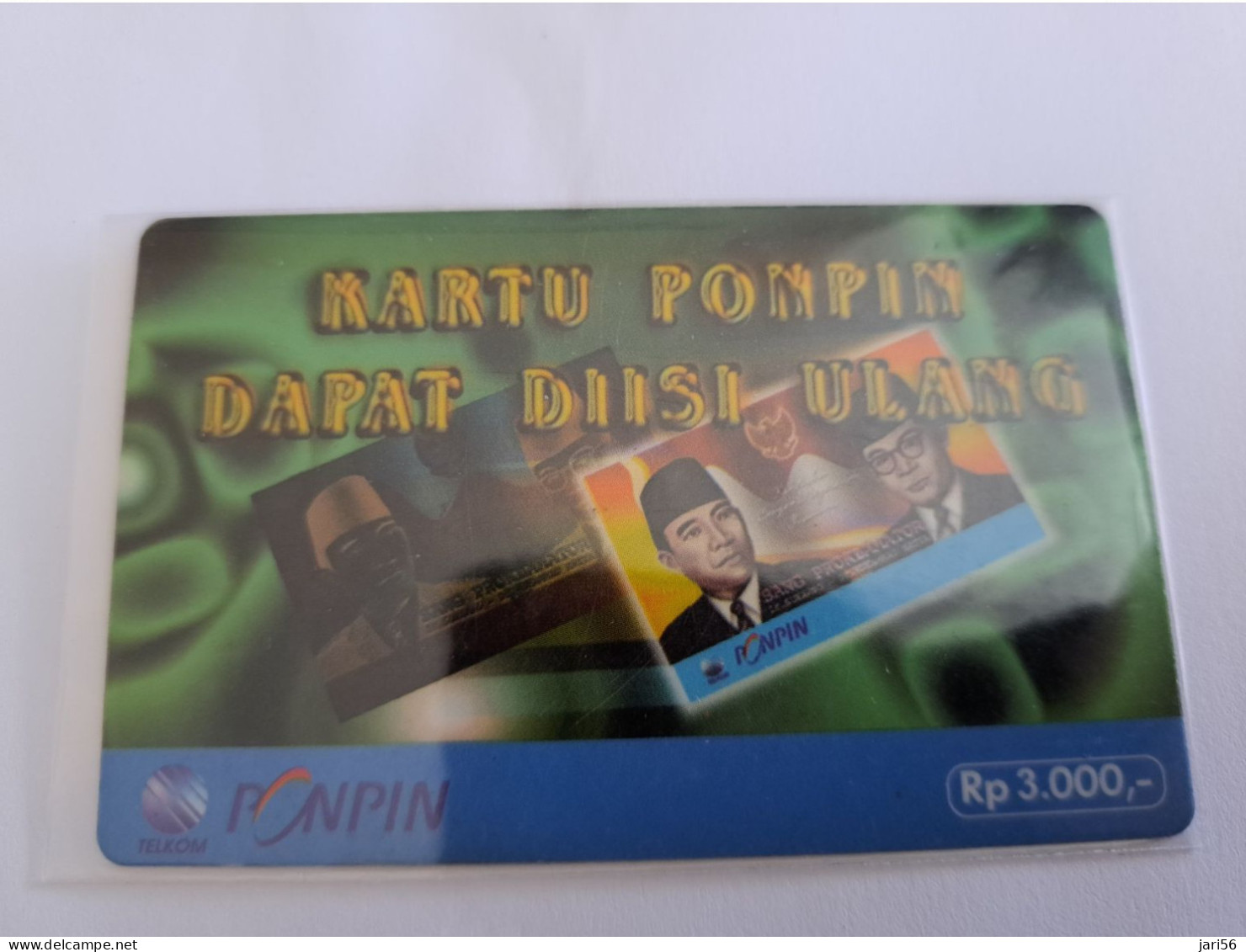 INDONESIA  / INDOCARD/ PON/PIN/PRESIDENTS  / INDOSAT / RP 3.000 / PREPAID/     / USED CARD  **13813 ** - Indonesië