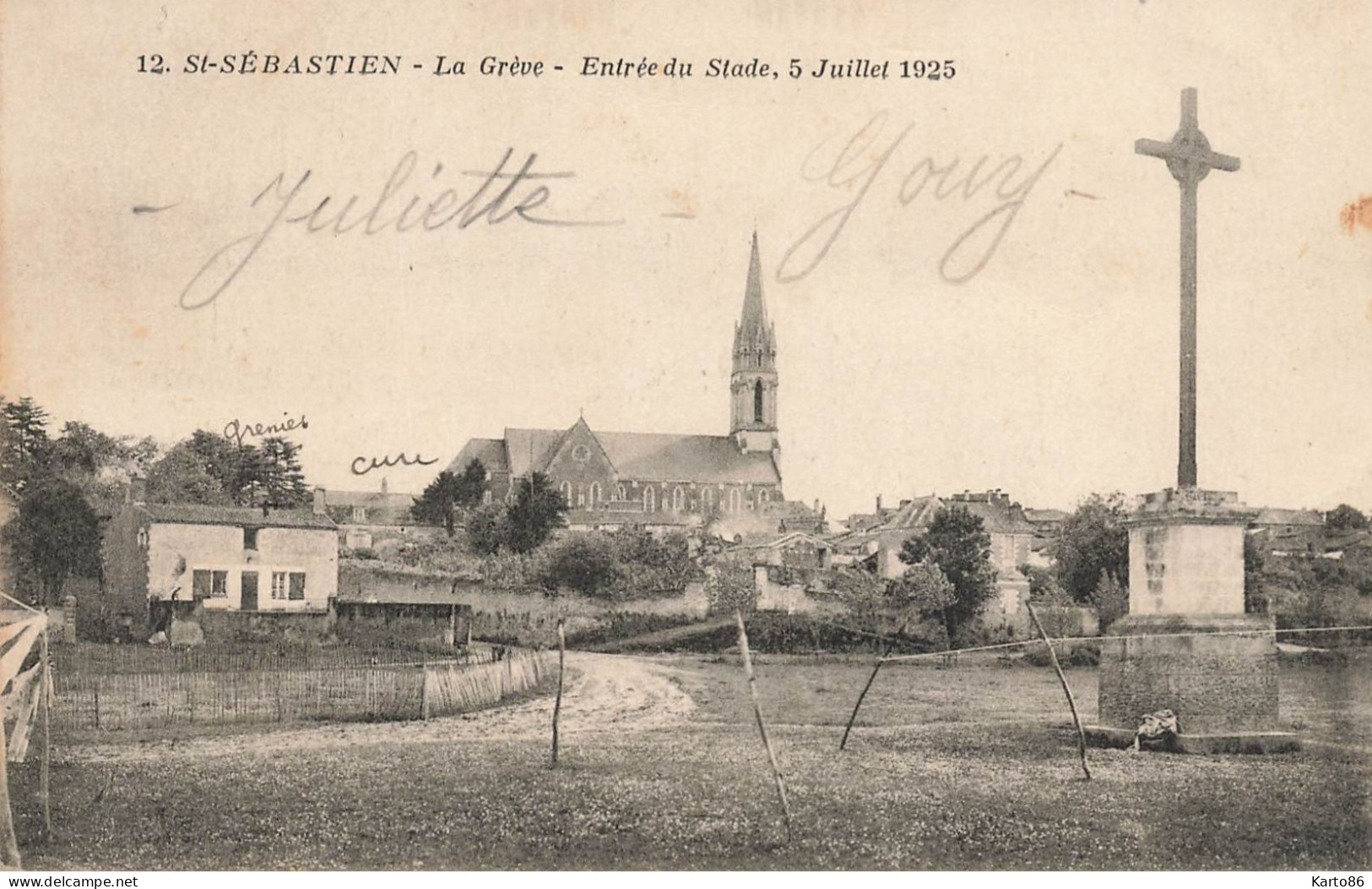 St Sébastien Sur Loire * Entrée Du Stade Le 5 Juillet 1925 , La Grève * Stadium Sport Calvaire - Saint-Sébastien-sur-Loire