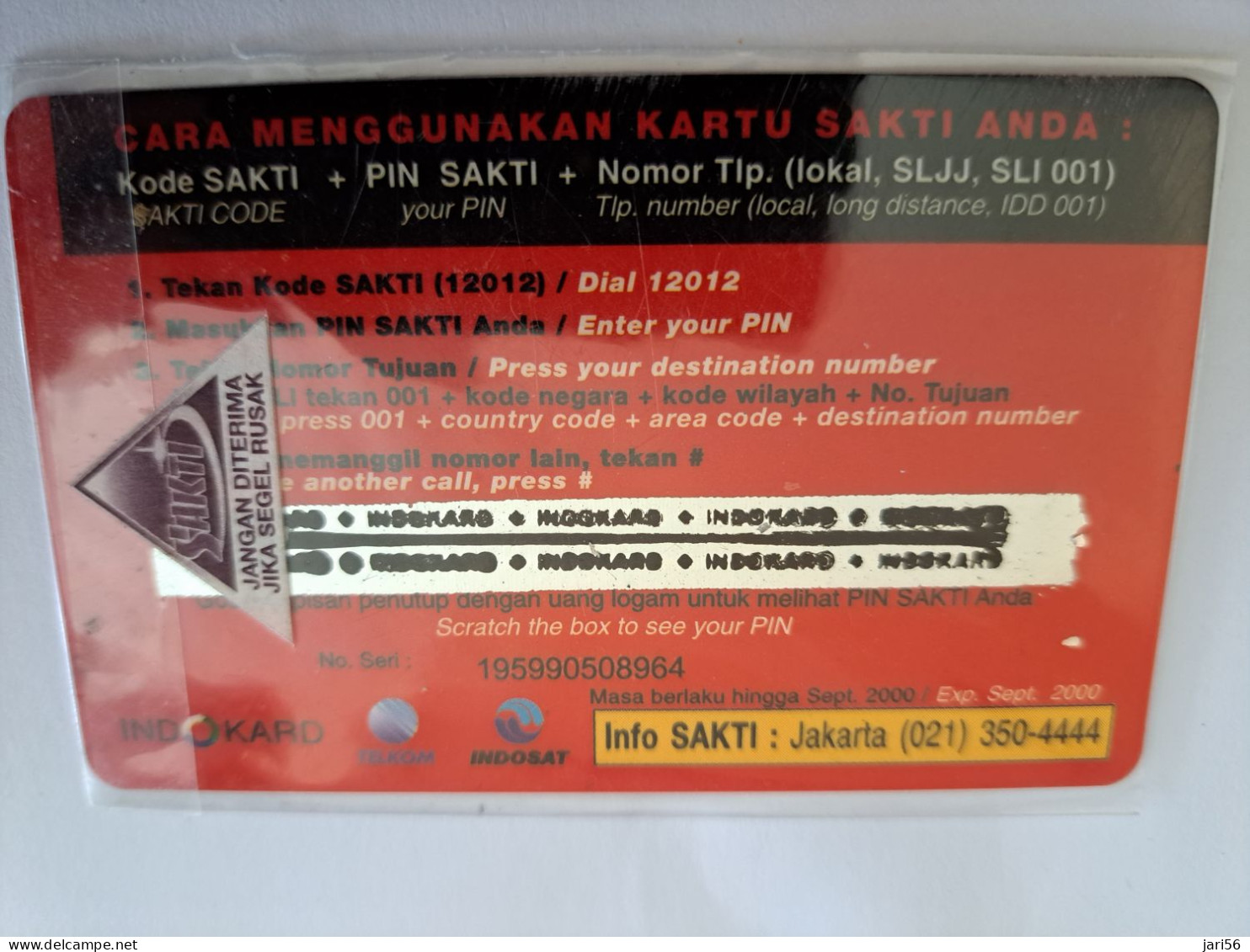 INDONESIA  / ISAKTI/ INGAT BULAT  15 UNITS/ BLACK   / INDOSAT  / PREPAID/ SEALED     / MINT CARD  **13818 ** - Indonesia