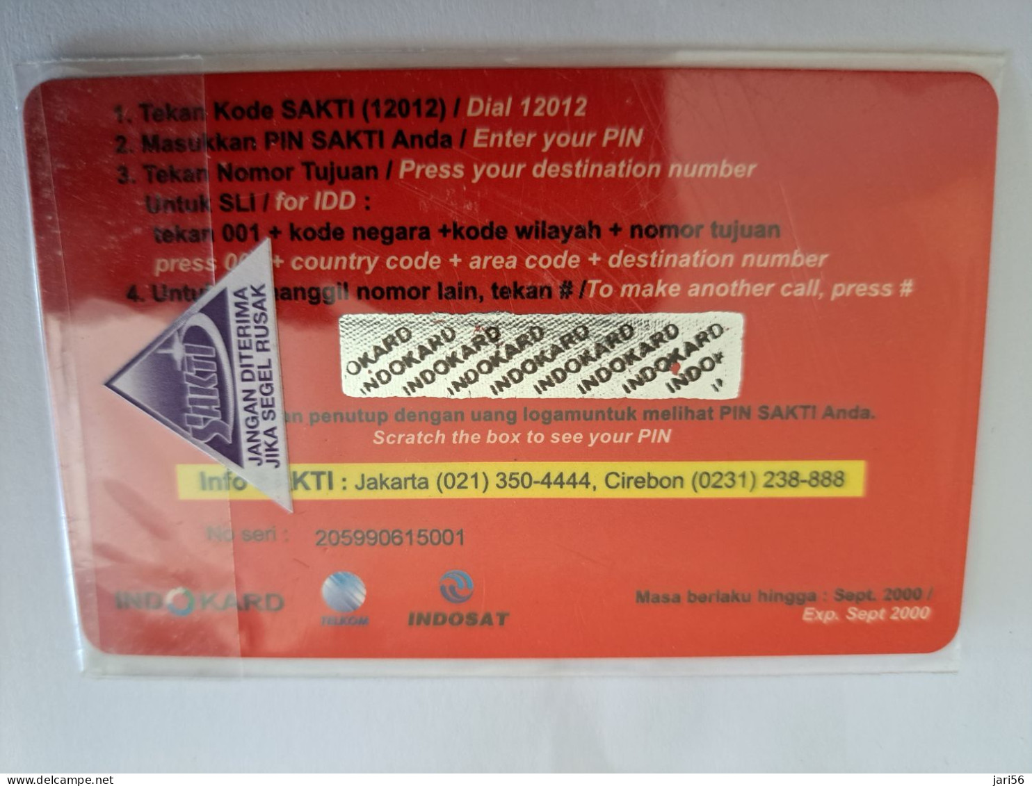 INDONESIA  / ISAKTI/ INGAT BULAT  15 UNITS/ RED    / INDOSAT  / PREPAID/ SEALED     / MINT CARD  **13819 ** - Indonesien