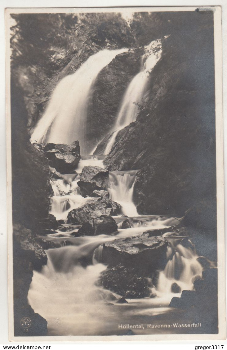 D1059) HÖLLENTAL - Ravenna Wasserfall ALT 1928 - FOTO AK - Höllental