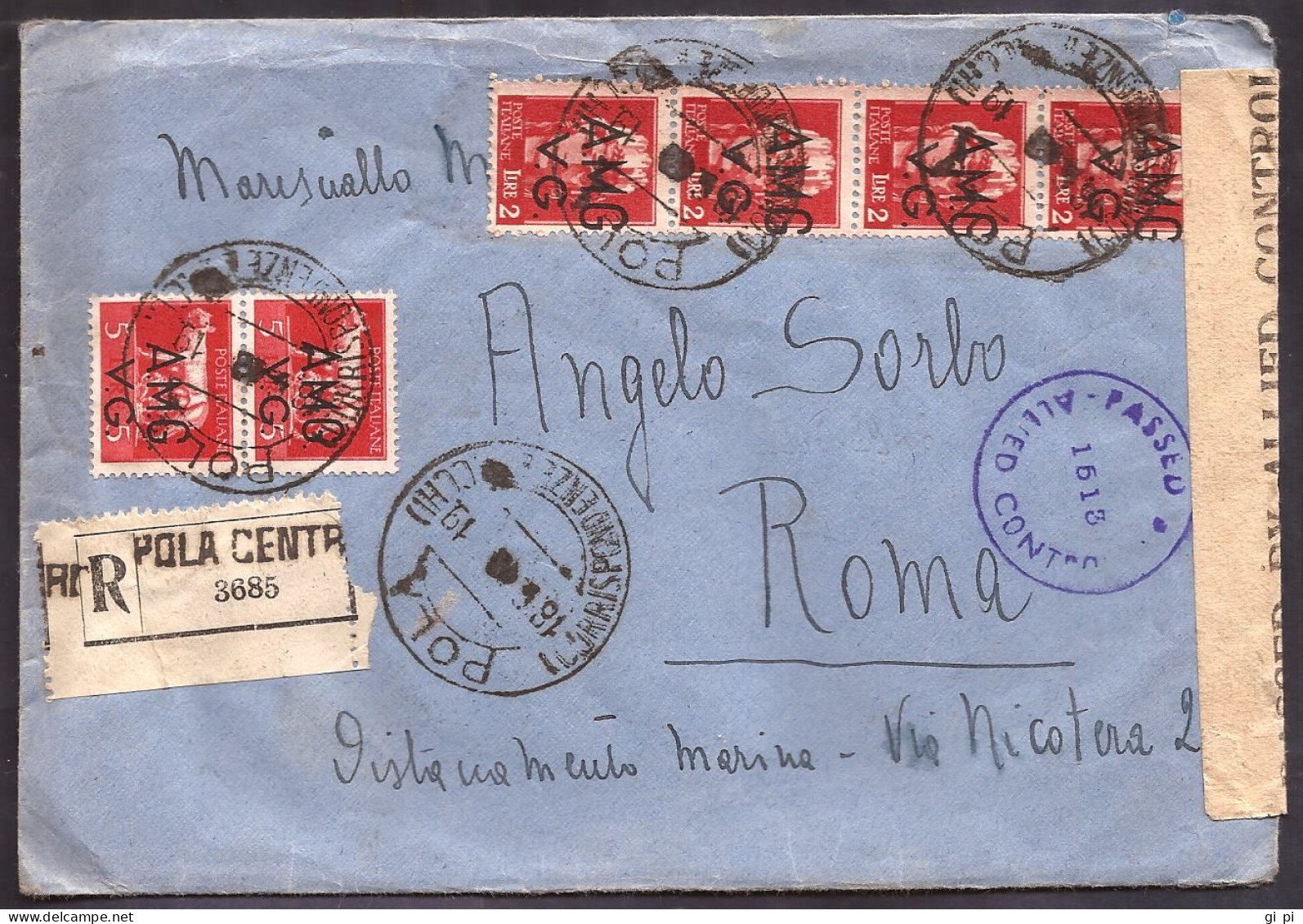 GR1844  - TRIESTE - RACCOMANDATA DA POLA - Marcofilie