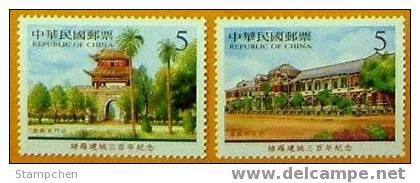 Taiwan 2004 Jhuluo Tricentennial Stamps Gate Architecture Relic City Error Scenery - Neufs