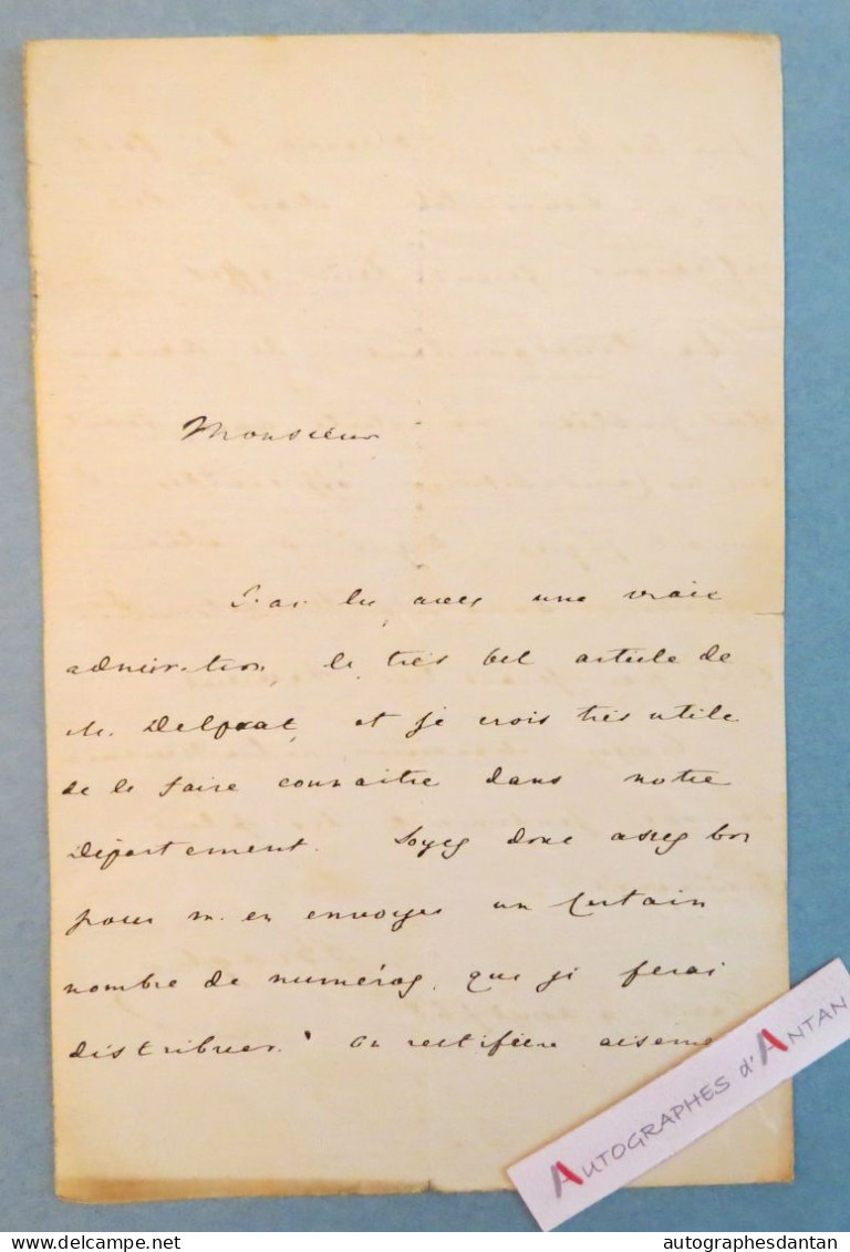 ● L.A.S 1868 Duc Albert De BROGLIE Historien Académicien - Article M. DELPRAT - Lettre Autographe - Historische Personen