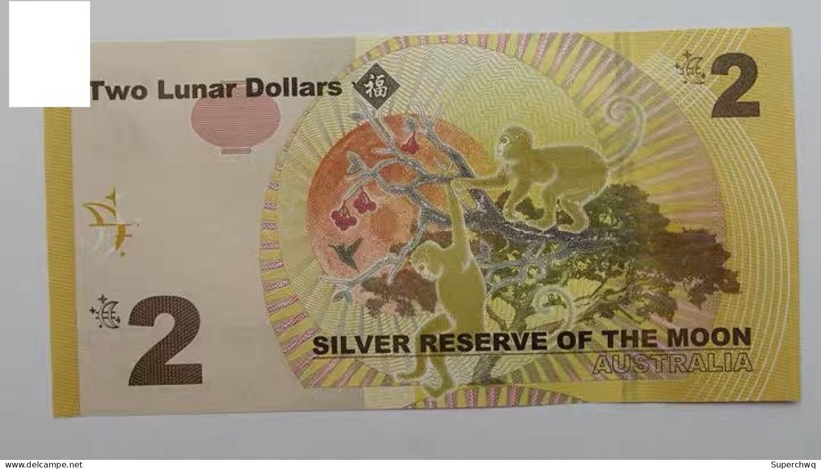 2016 Australian 2 Dollar Monkey Moon Silver Commemorative Banknote With Booklet，UNC - Lots & Serien