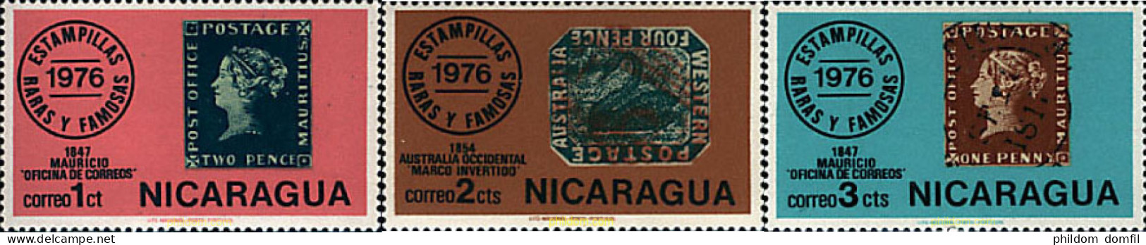 304495 MNH NICARAGUA 1976 SELLOS RAROS Y FAMOSOS - Nicaragua
