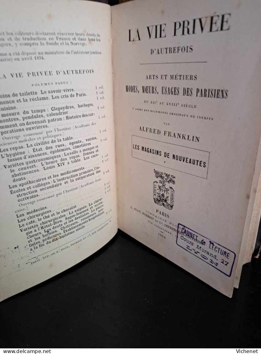 Alfred Franklin - La Vie Privée D'Autrefois - Les Magasins De Nouveautés - Soziologie