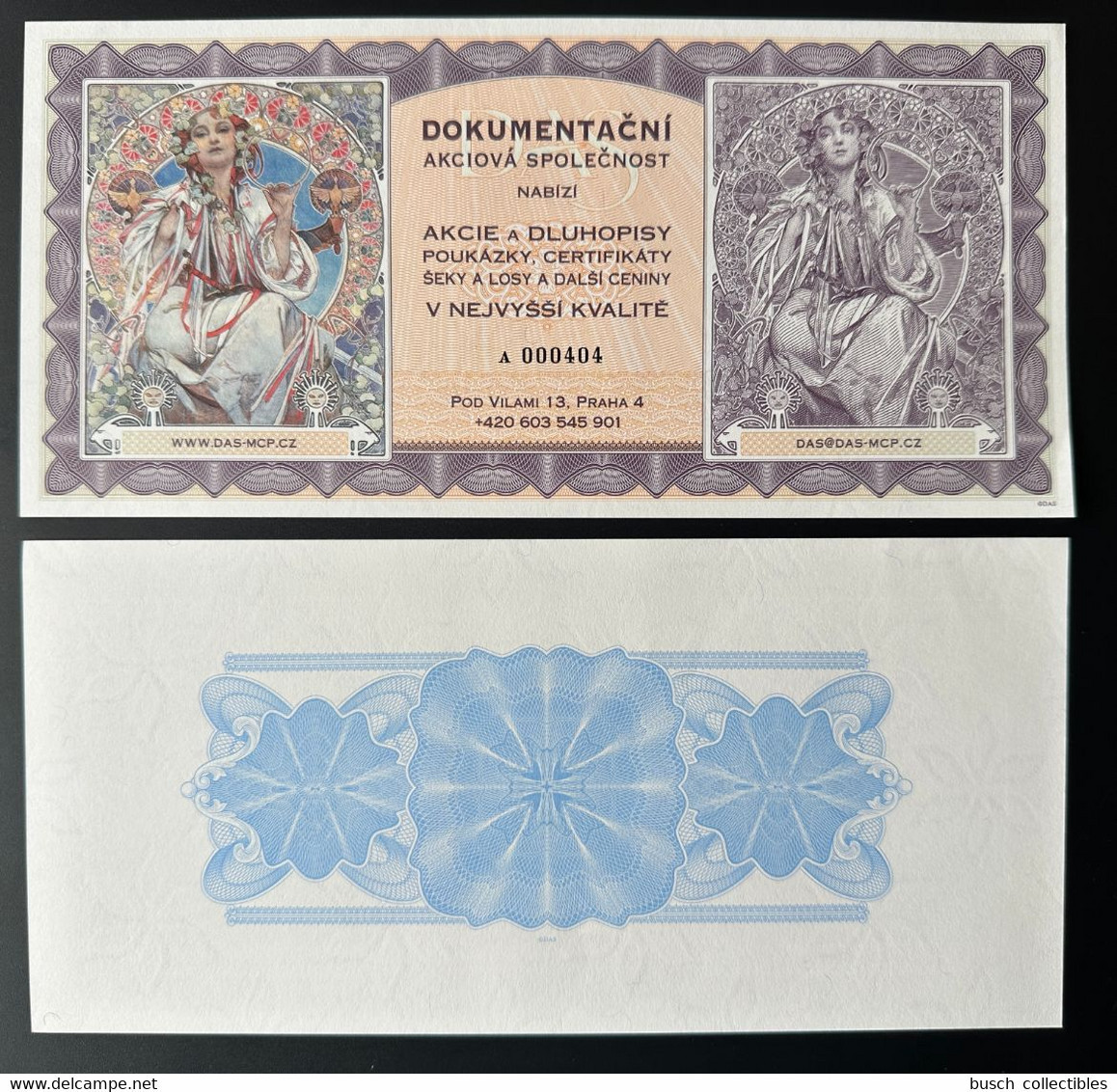 2021 Matej Gabris Dokumentacni Akciova Spolecnost Alfons Mucha UNC SPECIMEN ESSAY Tirage Limité - Fiktive & Specimen