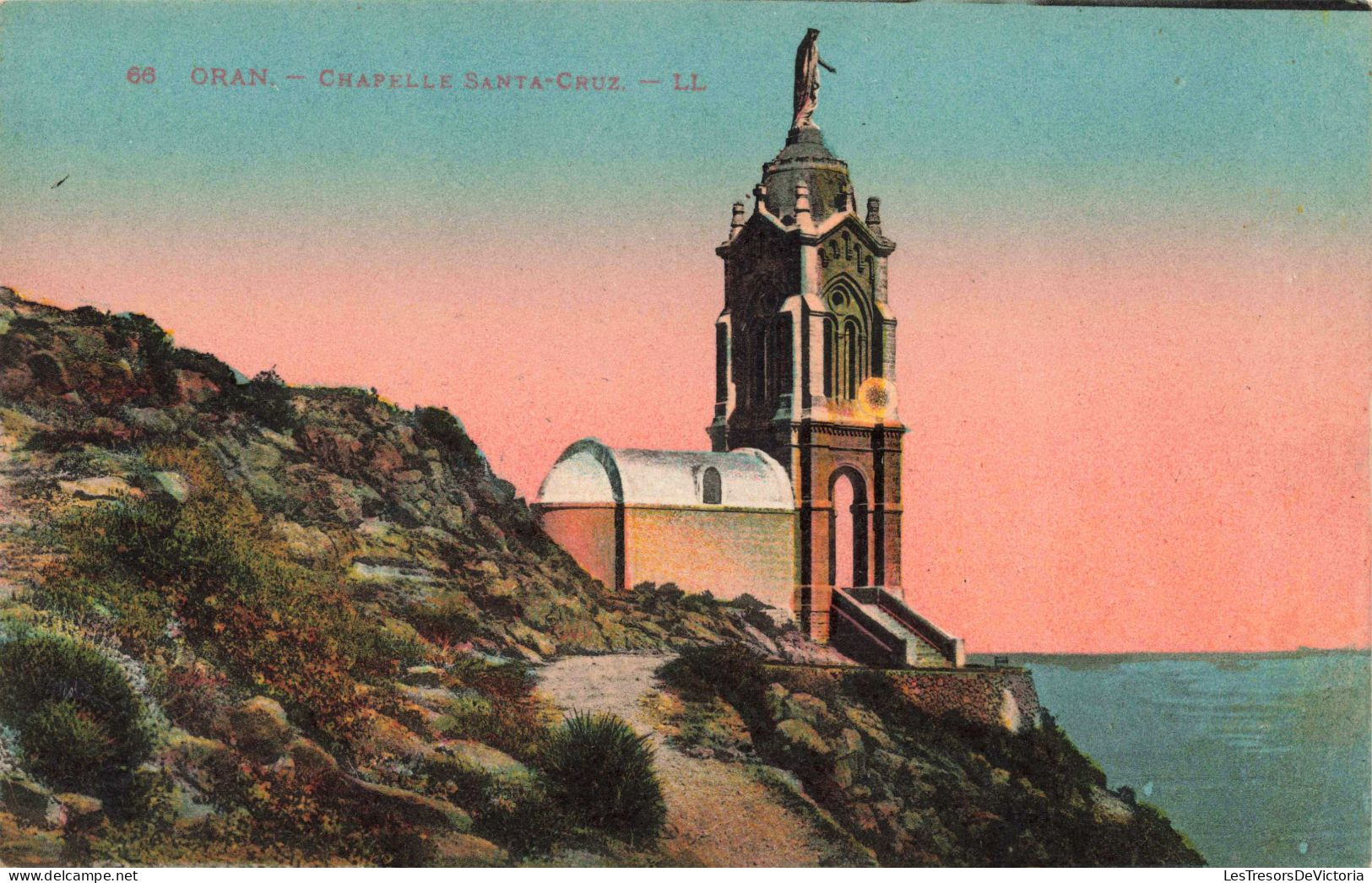 ALGERIE - Oran - Chapelle Santa-Cruz - LL - Corniche - Colorisé - Couché De Soleil - Carte Postale Ancienne - Oran