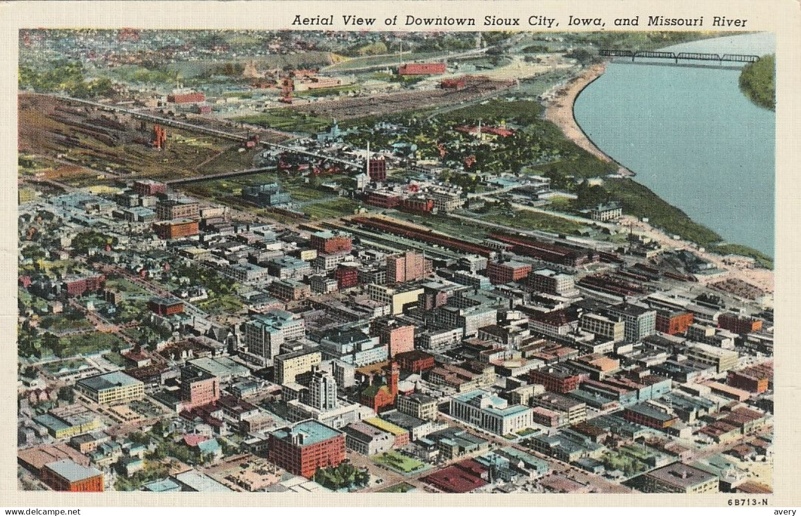 Aerial View Of Downtown Sioux City, Iowa And Missouri River - Sioux City