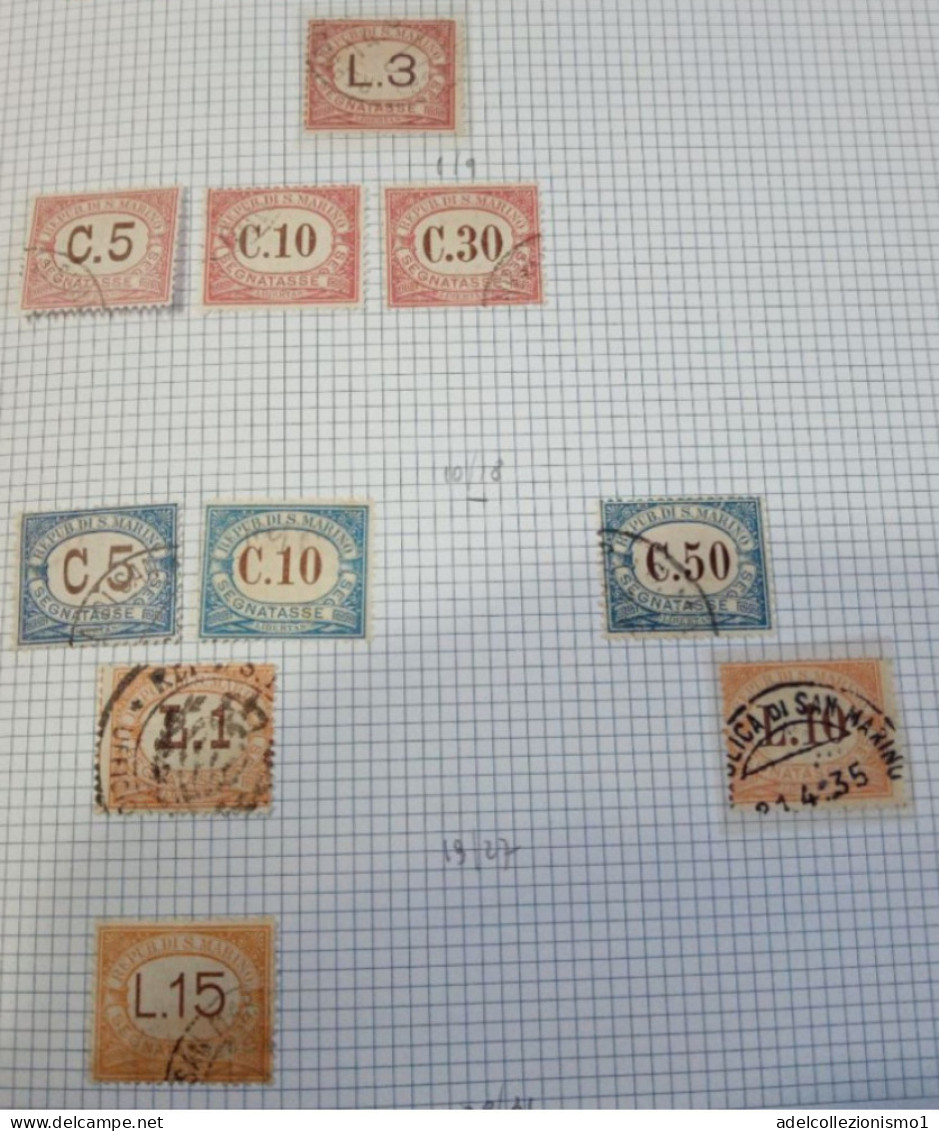 48367D) SAN MARINO Cifra In Cornice Ovale - Segnatasse - LOTTO DI FRANCOBOLLI USATI DAL 1897AL1927 - Timbres-taxe