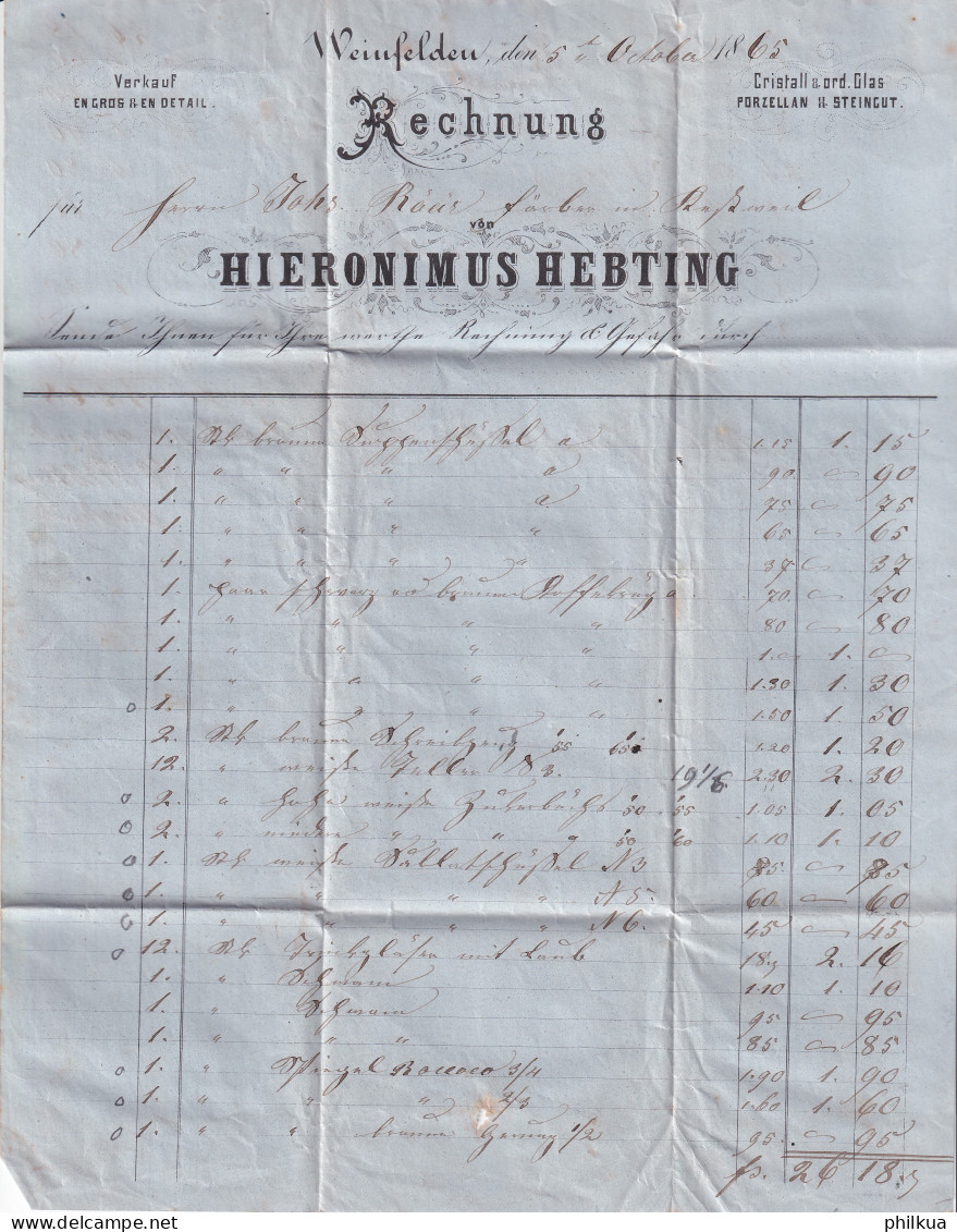 Zumst. 31 / Mi. 23 - Auf Faltbrief Mit Briefkopf HIERONIMUS HEBTING - Gelaufen Von WEINFELDEN Nach KESSWIL - Cartas & Documentos