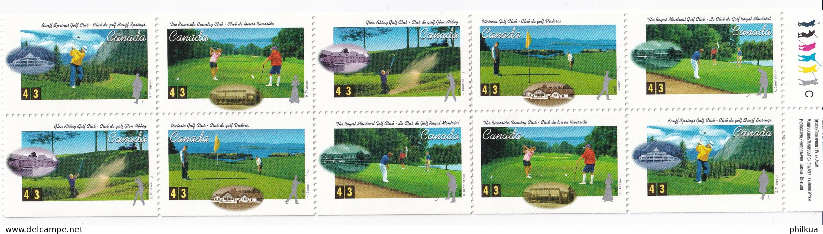 MiNr. 1477 - 1481 Kanada (Dominion) 1995, 6. Juni. 100 Jahre Königlich Kanadischer Golfsport-Verband - Postfrisch/**/MNH - Neufs