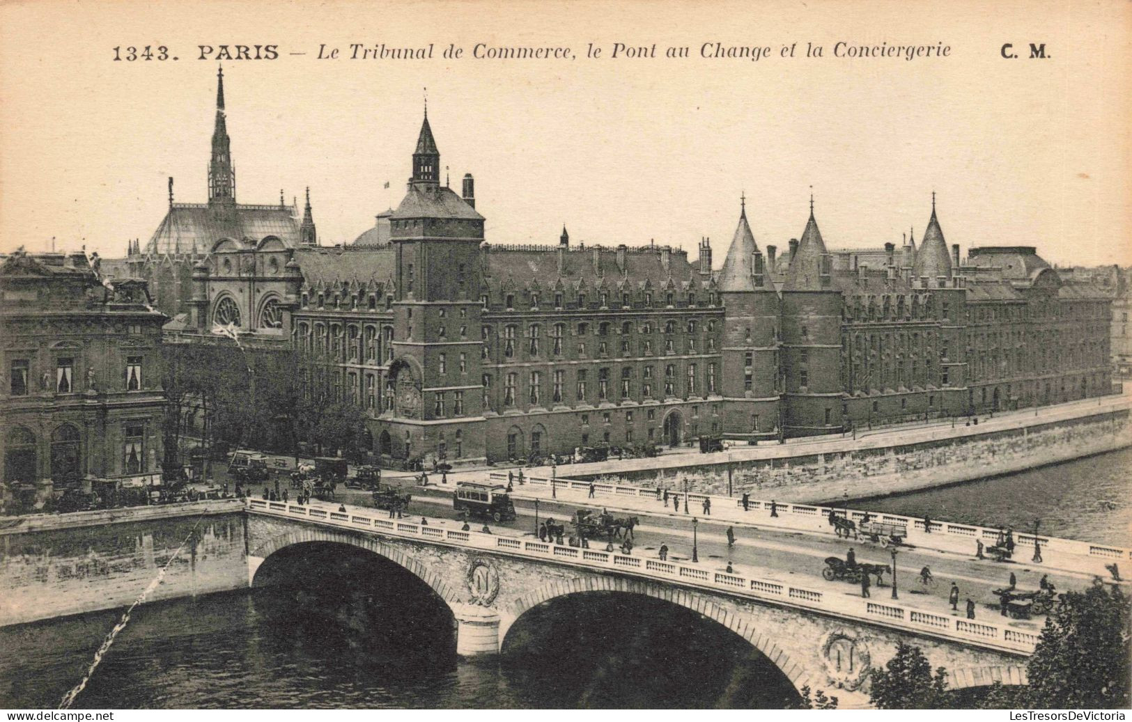 FRANCE - Paris - Le Tribunal De Commerce, Le Pont Au Change Et La Conciergerie - Pont - Animé - Carte Postale Ancienne - Ponts