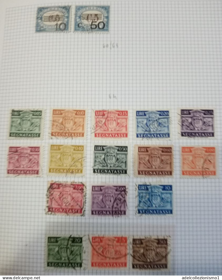 48367F) SAN MARINO Cifra In Cornice Ovale - Segnatasse - LOTTO DI FRANCOBOLLI USATI DAL 1940 AL 1945 - Timbres-taxe