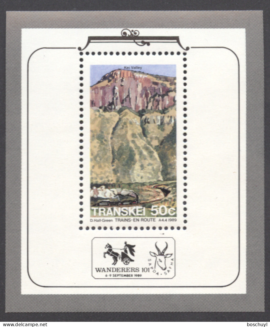 Transkei, 1989, Trains, Railroads, Landscapes, Mountains, MNH, Michel Block 6 - Transkei