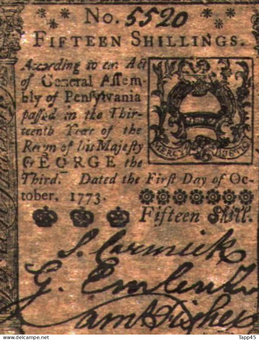 Surprenant Lot de 14 billets état d'Amérique fondé en 1776 (peut être des copies mais anciennes vue le papier) Réf:C03