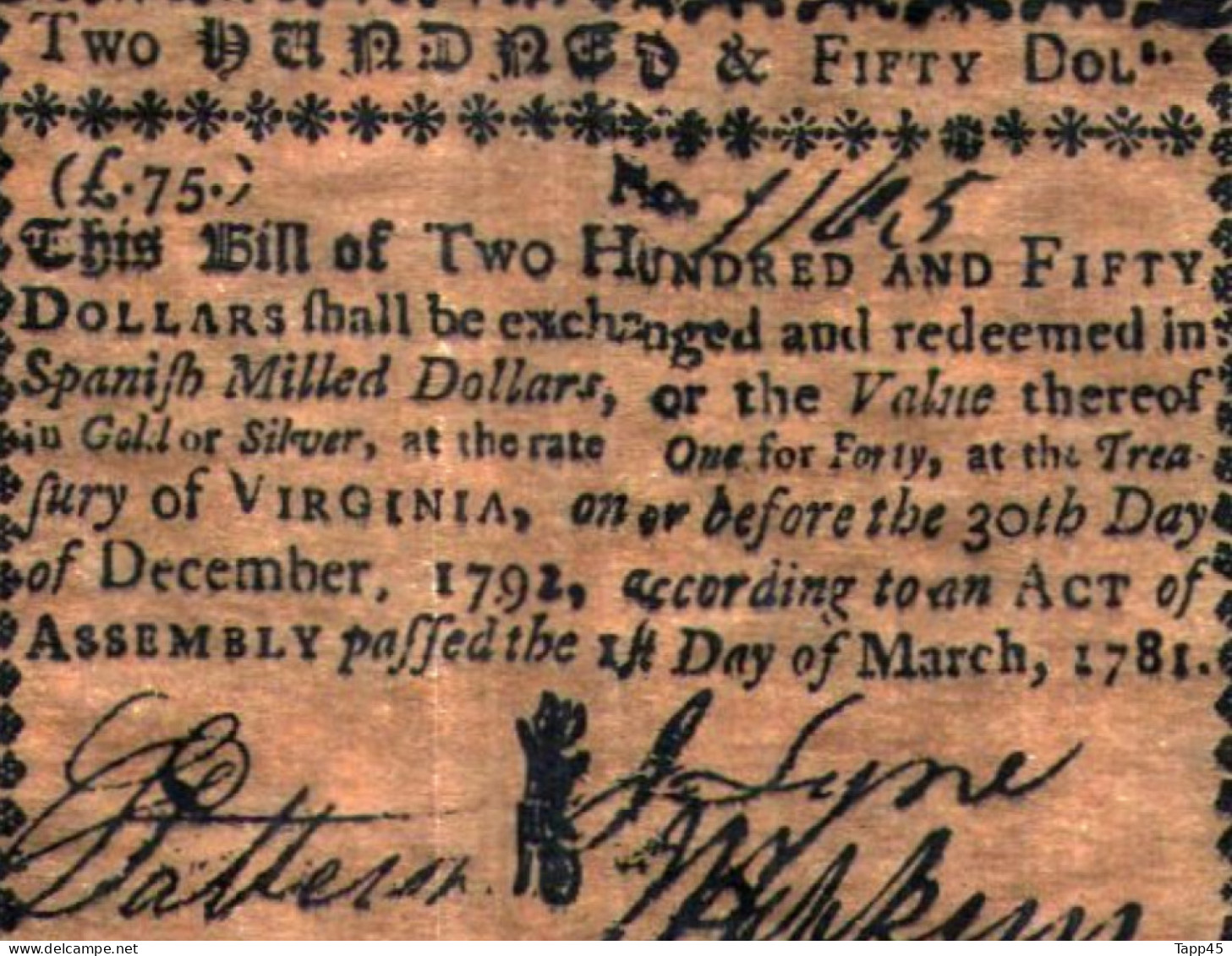 Surprenant Lot de 14 billets état d'Amérique fondé en 1776 (peut être des copies mais anciennes vue le papier) Réf:C03