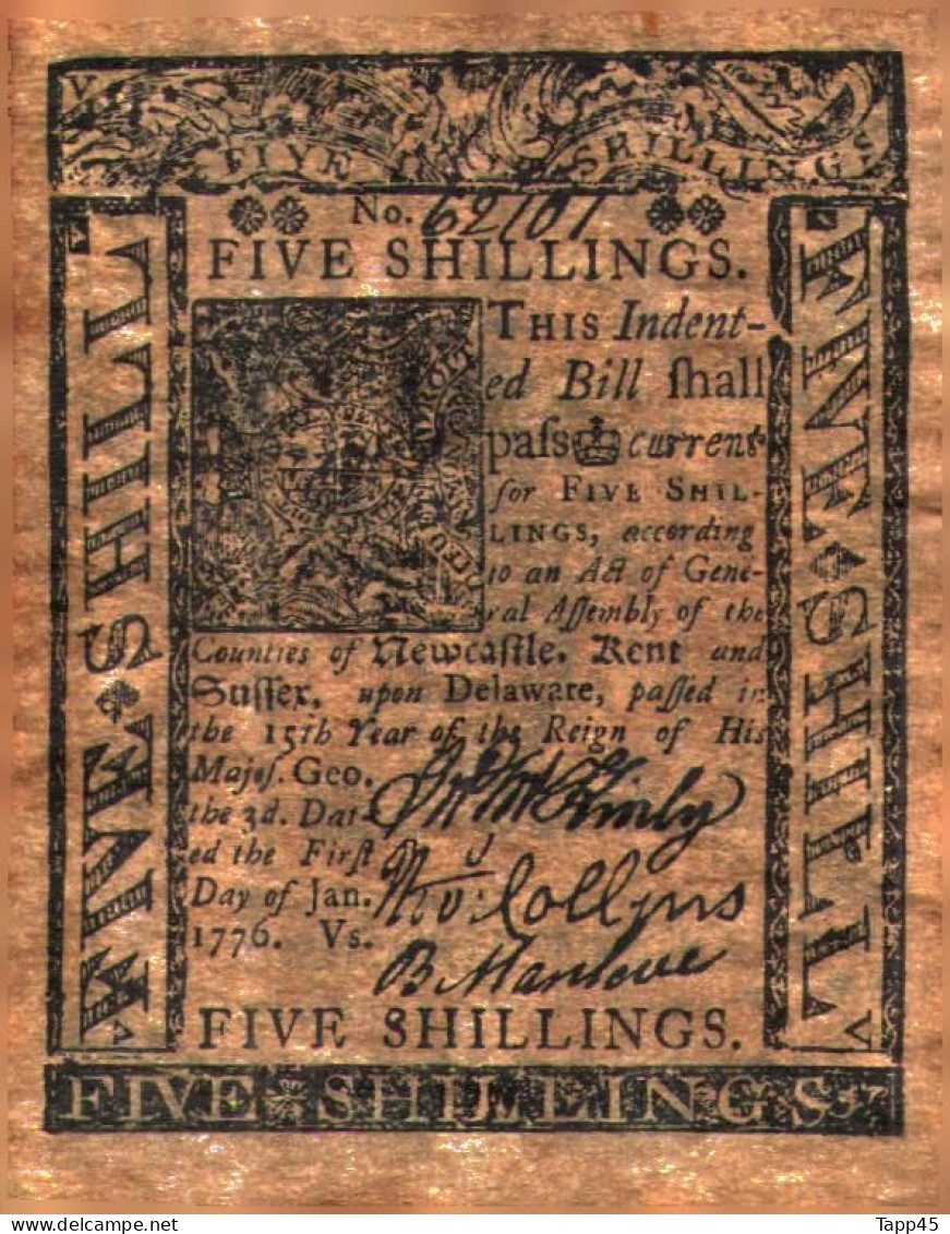 Surprenant Lot de 14 billets état d'Amérique fondé en 1776 (peut être des copies mais anciennes vue le papier) Réf:C03