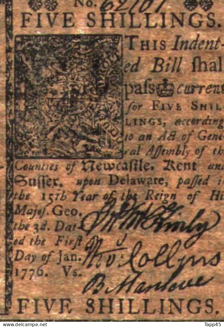 Surprenant Lot de 14 billets état d'Amérique fondé en 1776 (peut être des copies mais anciennes vue le papier) Réf:C03