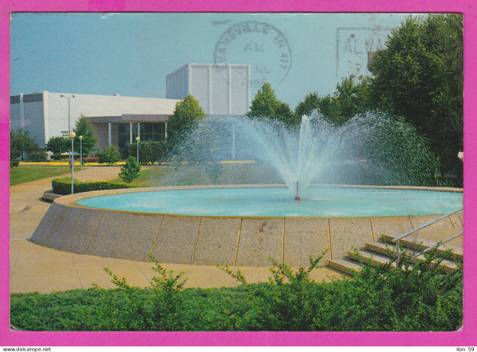 292495 / United States Evansville Fountain  PC USED (O) Flamme 1996 - 50 C. Air Mail Aviation Pioneers - Harriet Quimby - Evansville