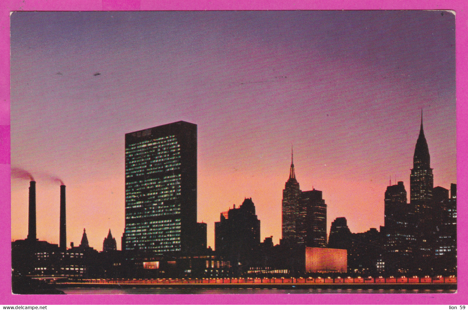 292498 / United States - New York Night UN Empire State Building Panora PC USED (O) Dayton 1969 - 13 C. Liberty Bell - Empire State Building