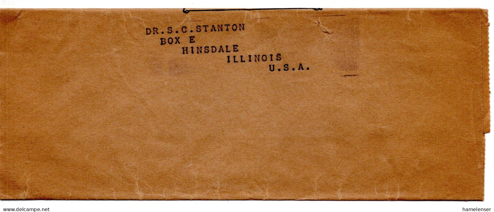 67673 - Grossbritannien - ~1920 - 1d KGV PGAStreifband LONDON -> Hinsdale, IL (USA) - Cartas & Documentos