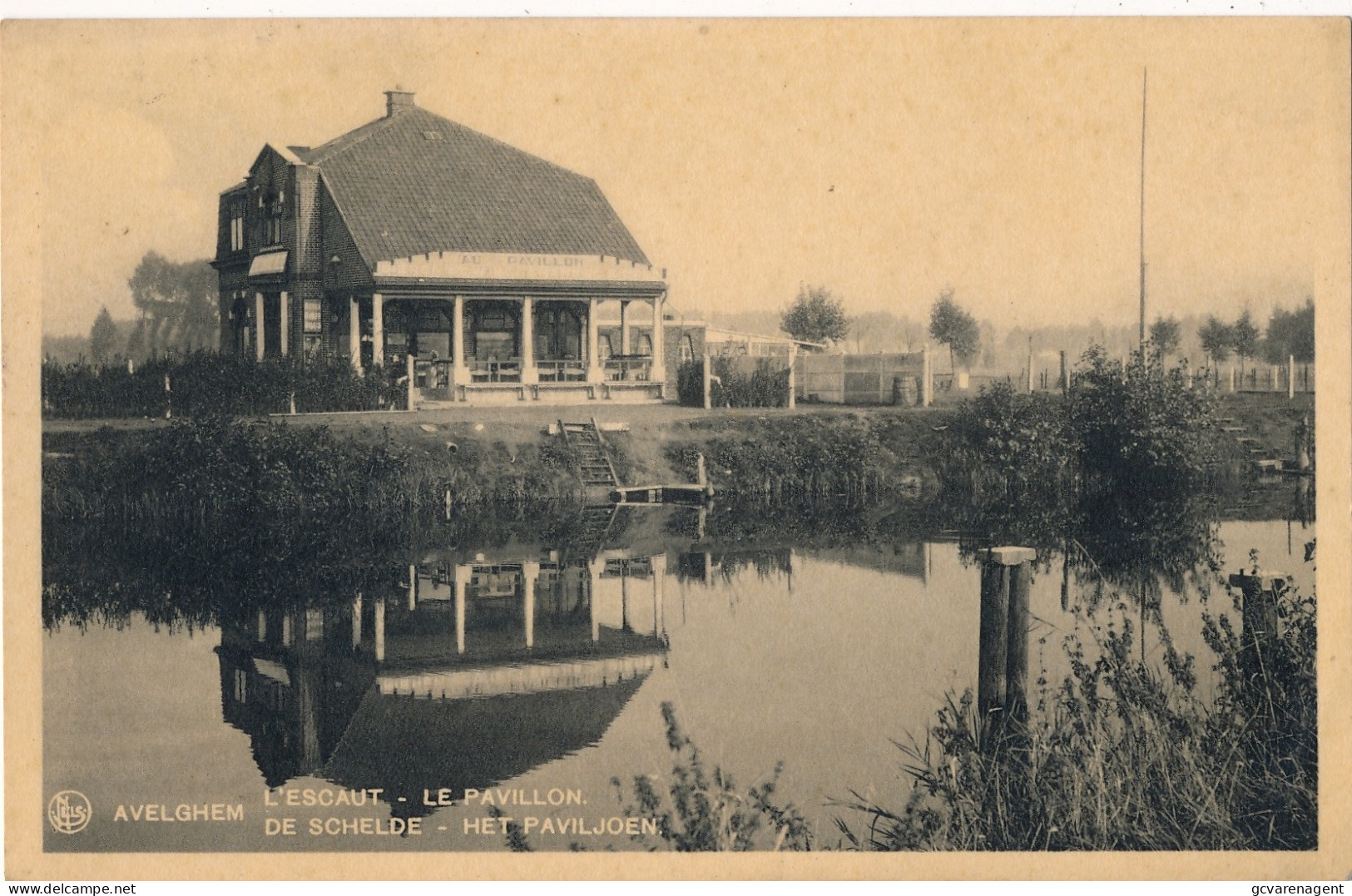 AVELGEM  DE SCHELDE  HET PAVILJOEN         2 SCANS - Avelgem