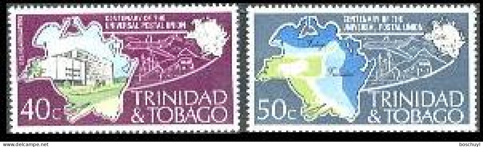 Trinidad And Tobago, 1974, UPU Centenary, Universal Postal Union, United Nations, MNH, Michel 328-329 - Trinidad & Tobago (1962-...)