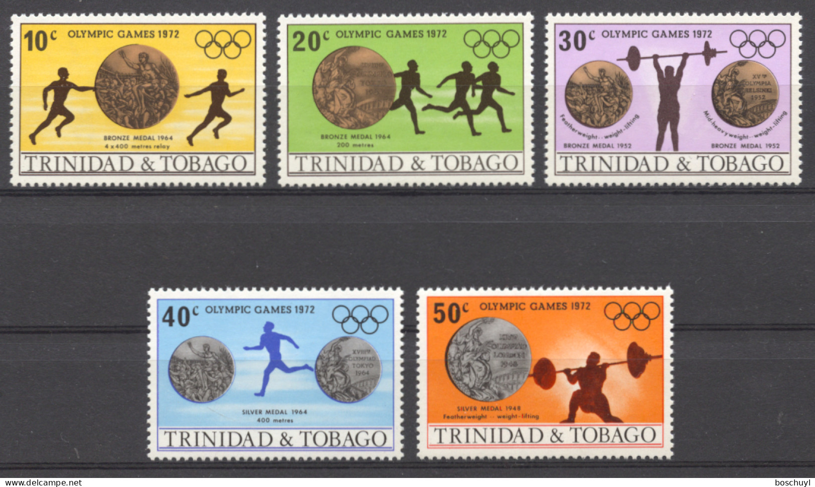 Trinidad And Tobago, 1972, Olympic Summer Games Munich, Sports, MNH, Michel 306-310 - Trinité & Tobago (1962-...)