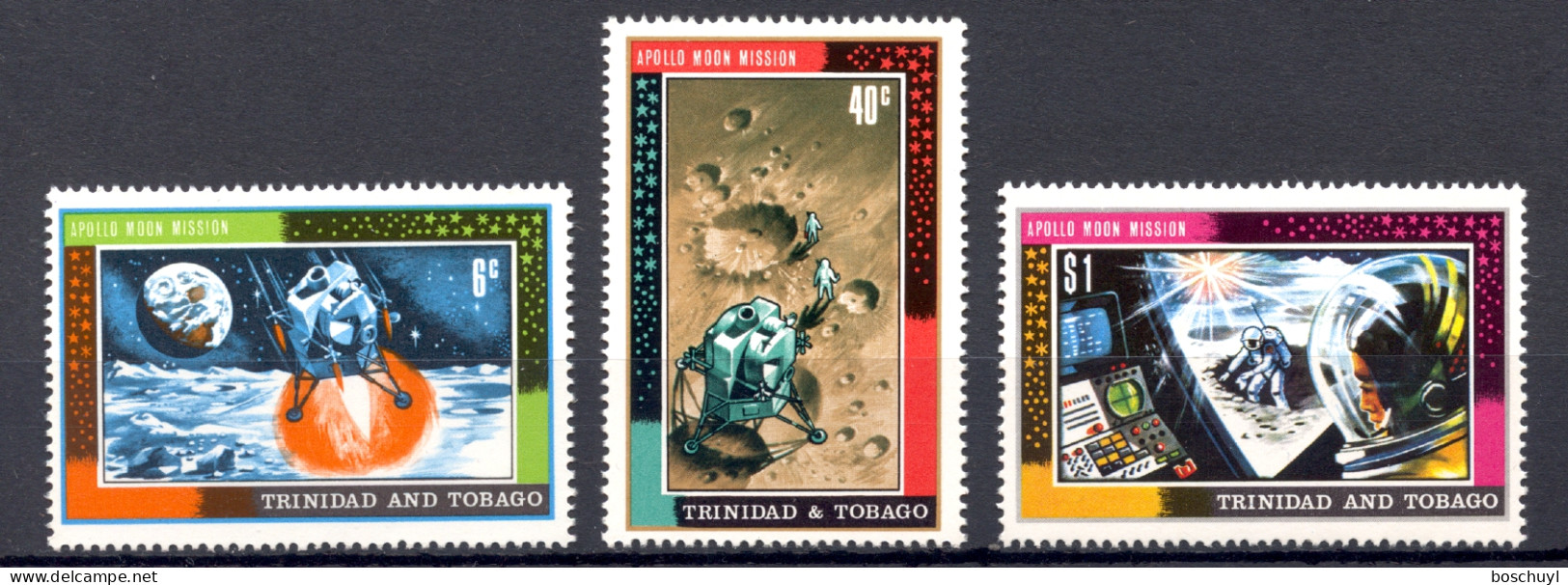 Trinidad And Tobago, 1969, Apollo, Space, MNH, Michel 249-251 - Trinidad Y Tobago (1962-...)