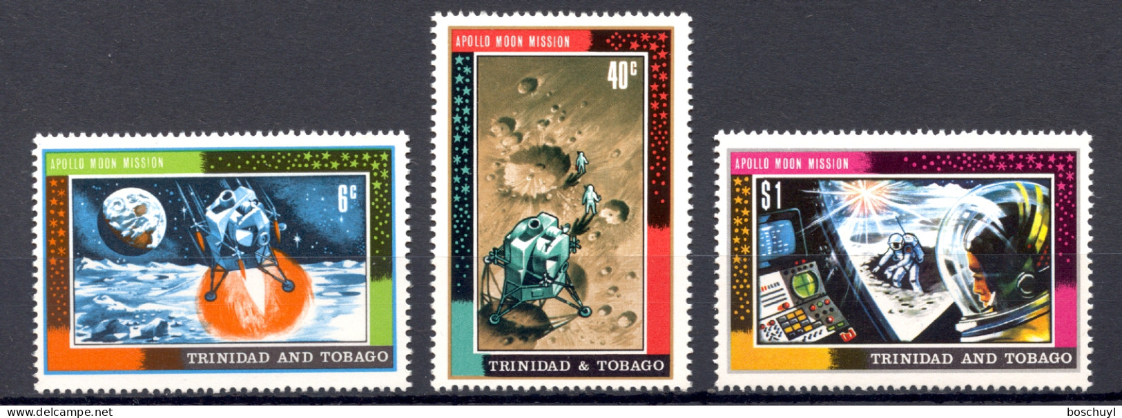 Trinidad And Tobago, 1969, Apollo, Space, MNH, Michel 249-251 - Trinité & Tobago (1962-...)