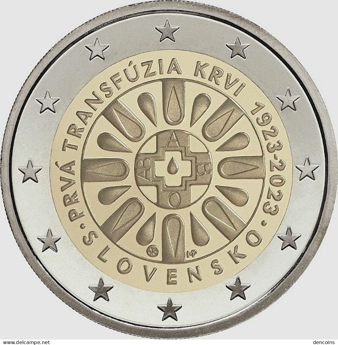 2 Euro ESLOVAQUIA 2023 TRANSFUSIÓN DE SANGRE - SLOVAKIA - UNC - SIN CIRCULAR - NEW 2€ - Slovakia