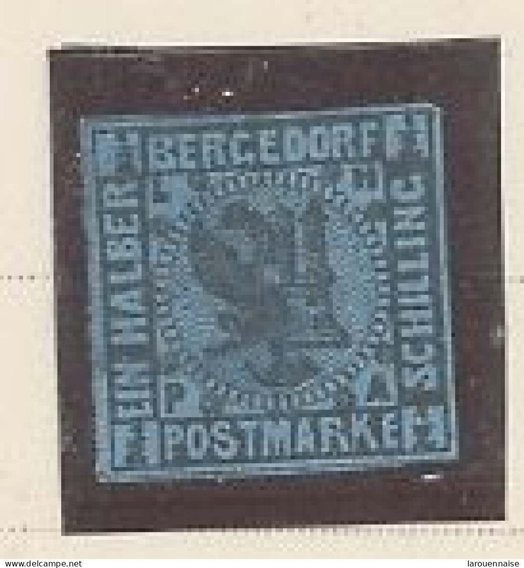 ALLEMAGNE -BERGEDORF -1861- N°2 : 1/2 S -NOIR  BLEU N* - Bergedorf