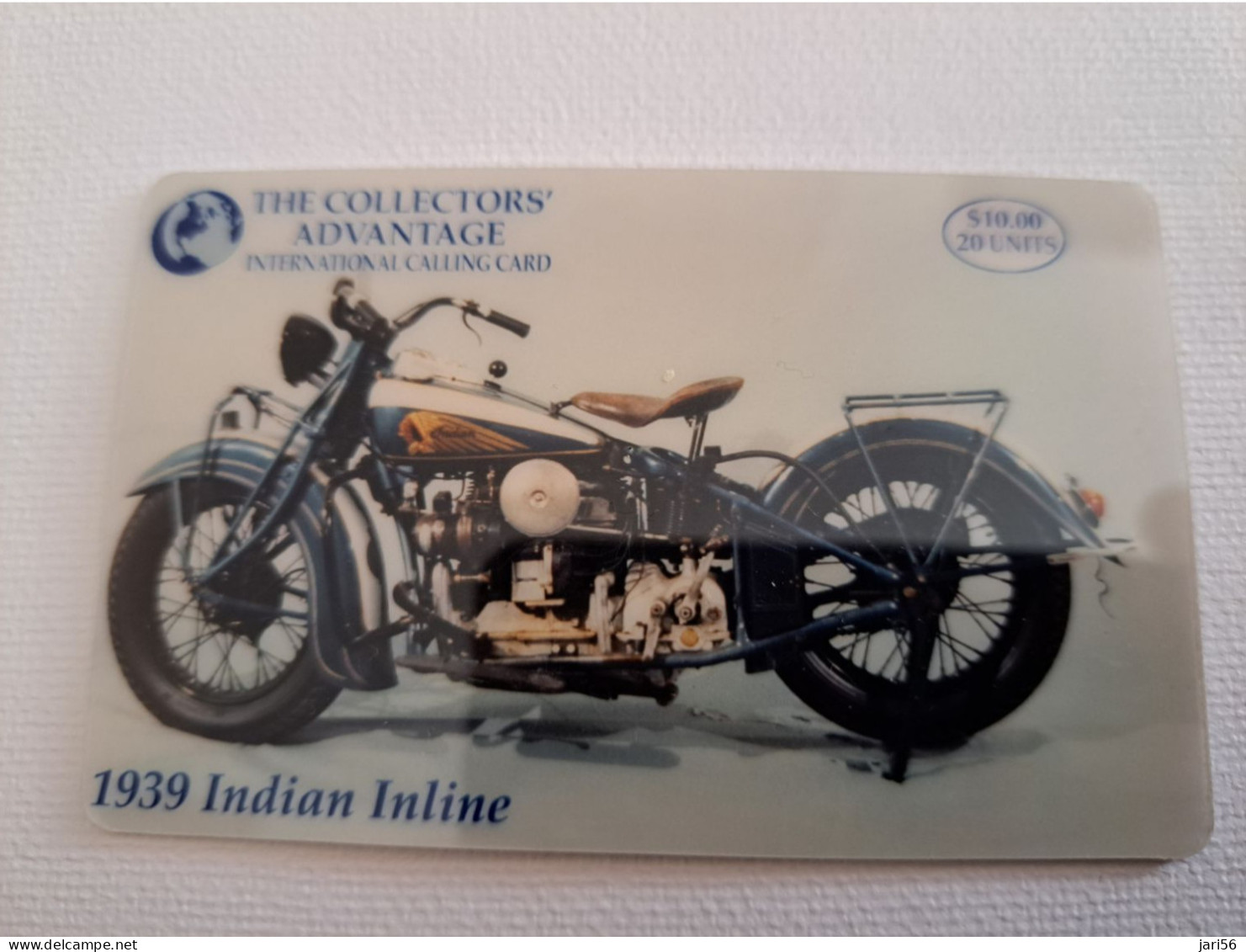 UNITED STATES AMERICA  / $10,-  MOTORCYCLE / 1939 INDIAN INLINE   2000 EX   PREPAID MINT    ** 13850** - Amerivox