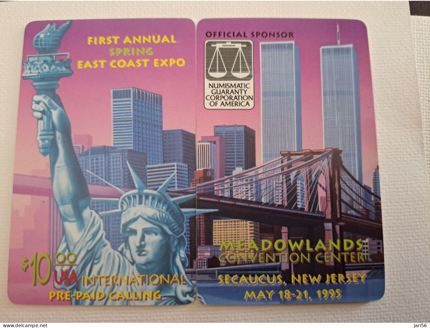 UNITED STATES AMERICA  / $25,-   NEW YORK / TWIN TOWERS/ PUZZLE 2 CARDS / MATCHING SERI   1000 E  PREPAID MINT** 13853** - Amerivox